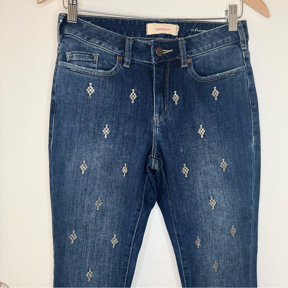 Sundance Primrose sequin embellished skinny Denim jeans Women’s 26 - Picture 2 of 8